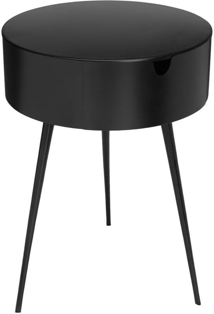 Black Metal Side Table Nightstand 16"x16"x23"
