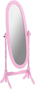Queen Anna Style Floor Cheval Mirror, Pink