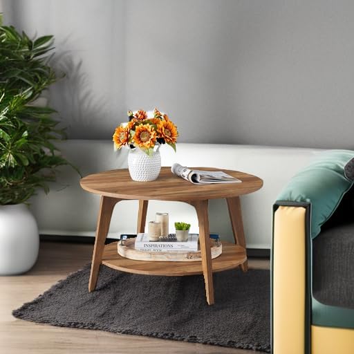 Round Coffee Table with Storage 31.5" Dia.
