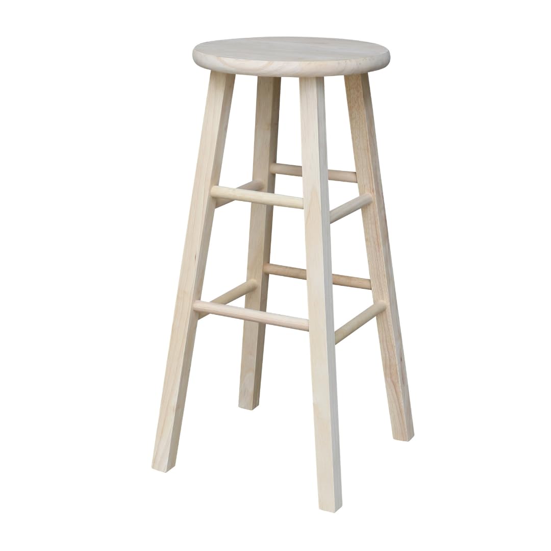 Solid Wood Round Top Stool 29" Height