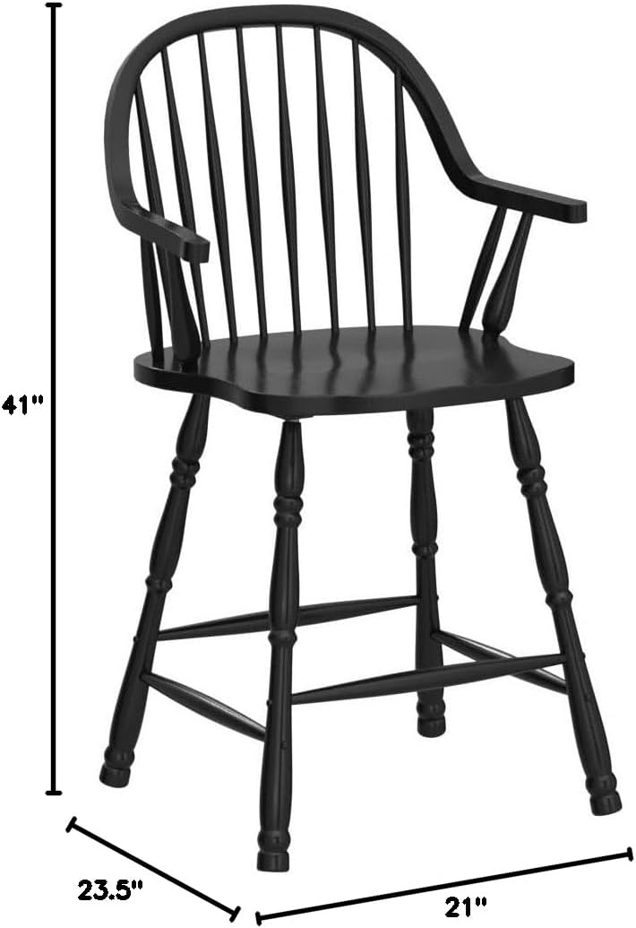 24" Counter Height Windsor Arm Stool Set