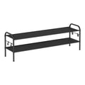 2-Tier Shoe Rack Organizer with Hooks