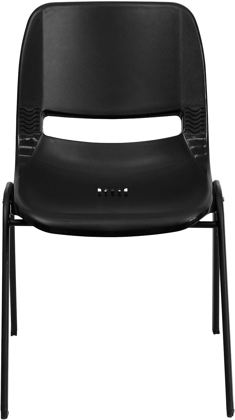Kid's Ergonomic Stack Chair Black 17"D x 13.88"W x 22"H