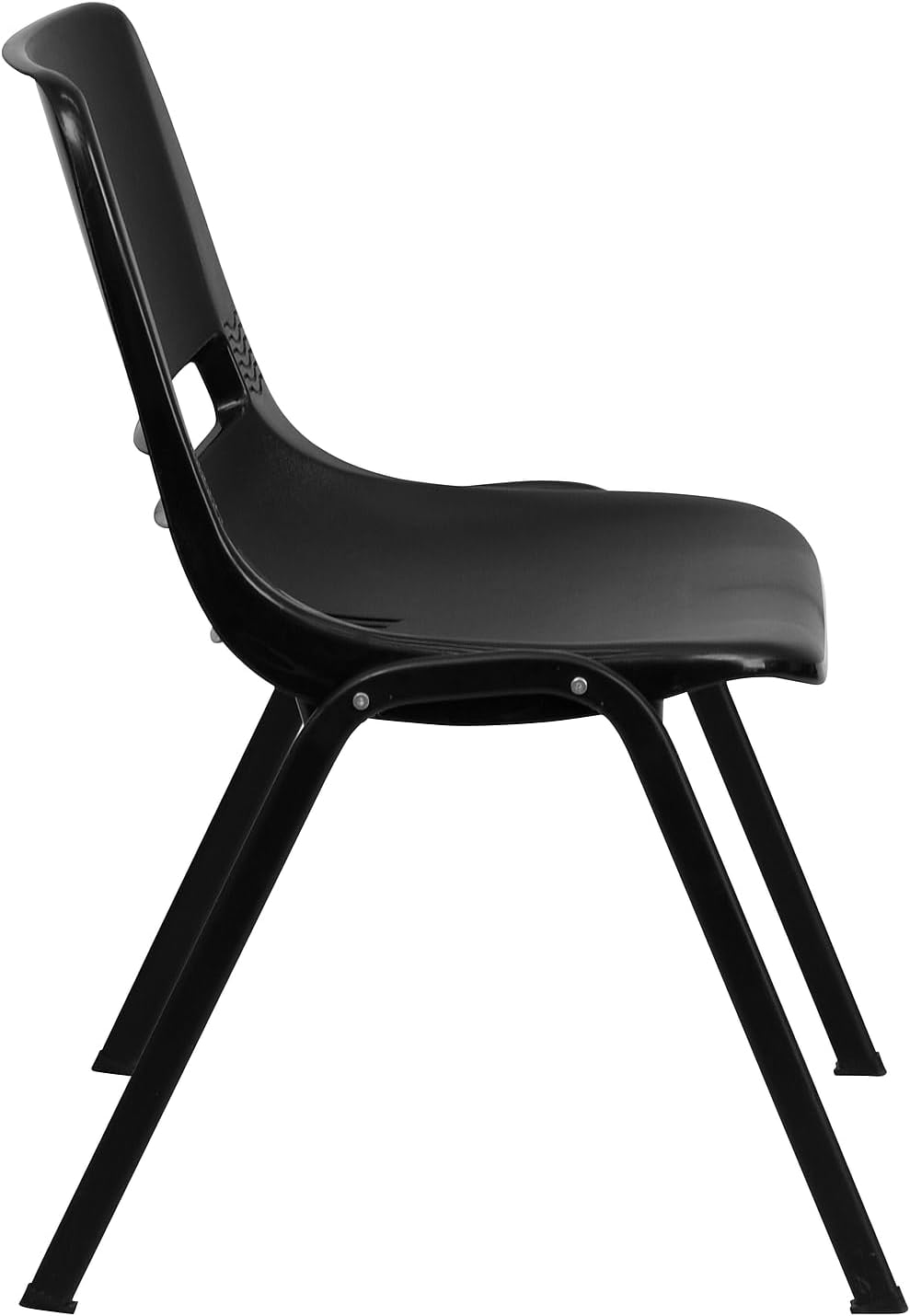 Kid's Ergonomic Stack Chair Black 17"D x 13.88"W x 22"H