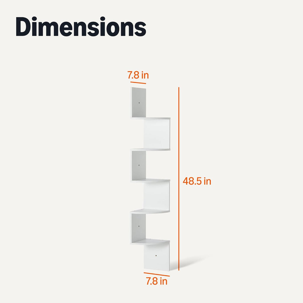 5-Tier Wall-Mounted Corner Shelf