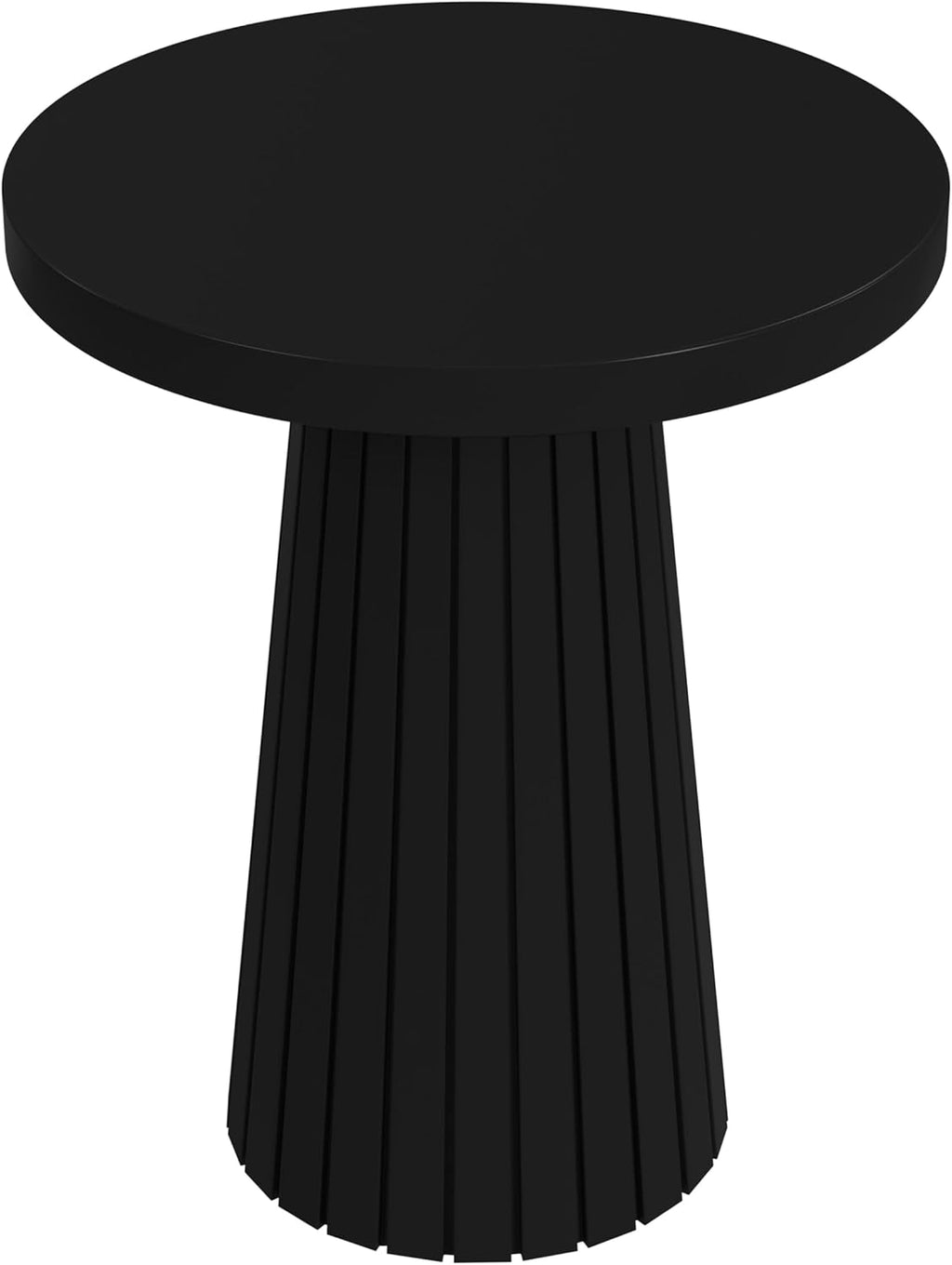 Black Mango Wood Round End Table