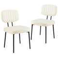 Set of 2 Cream White Dining Chairs