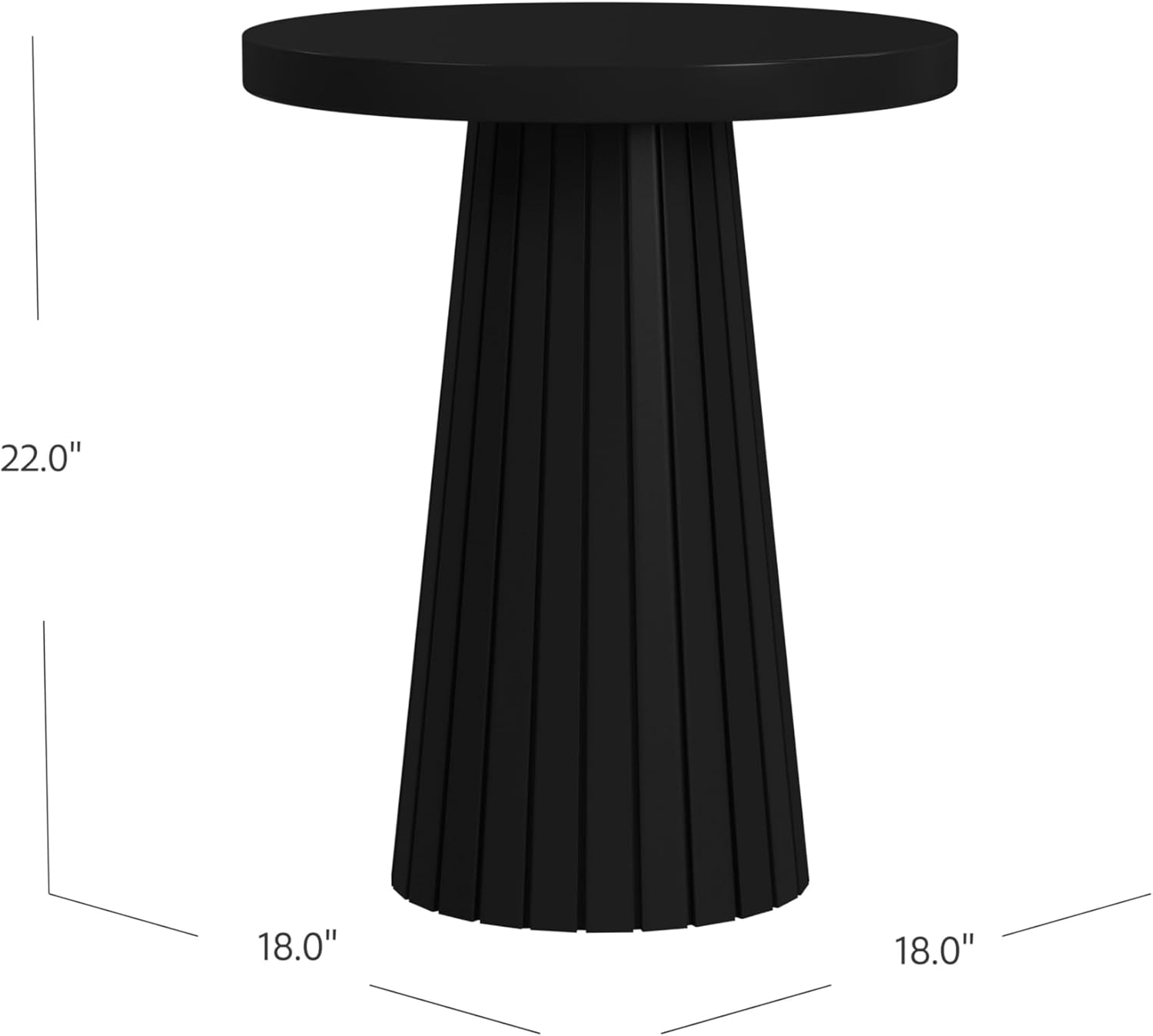 Black Mango Wood Round End Table