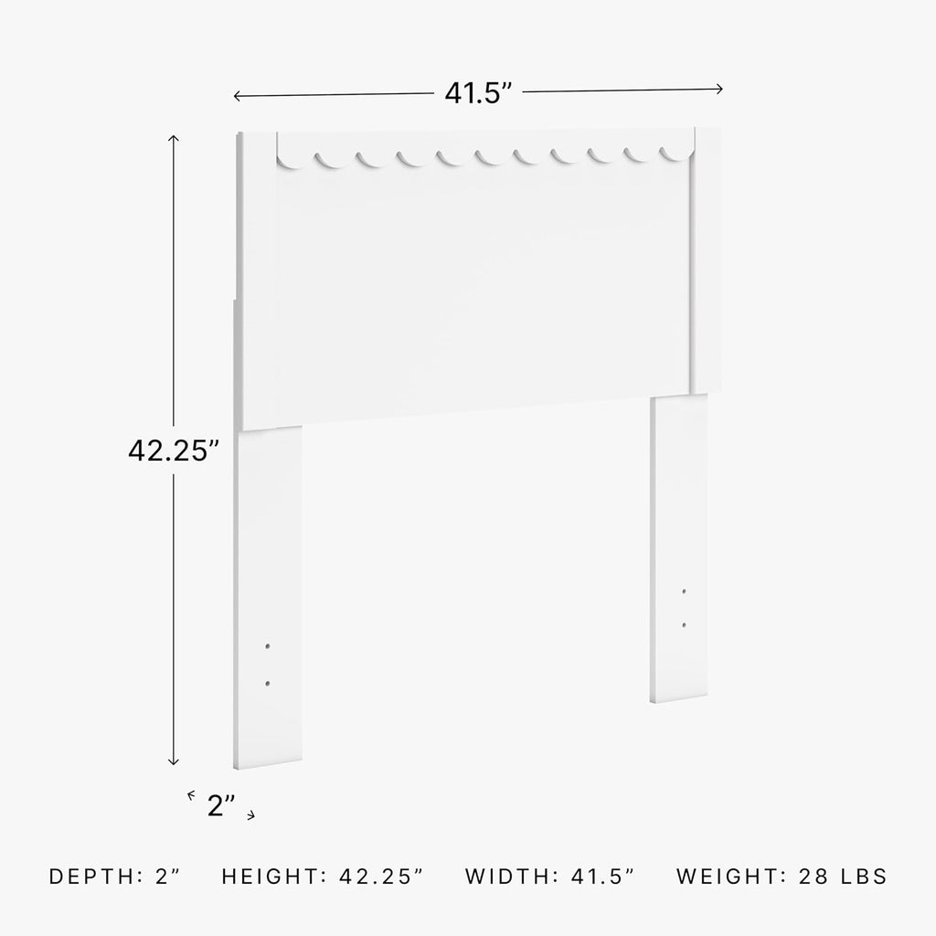 Twin Panel Headboard 41.38"x42.8" Matte White