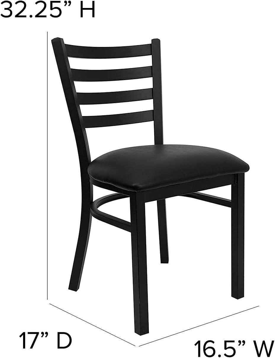 Set of 2 Metal Dining Chairs with Padded Seats
