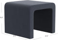 Steel Blue Velvet Ottoman