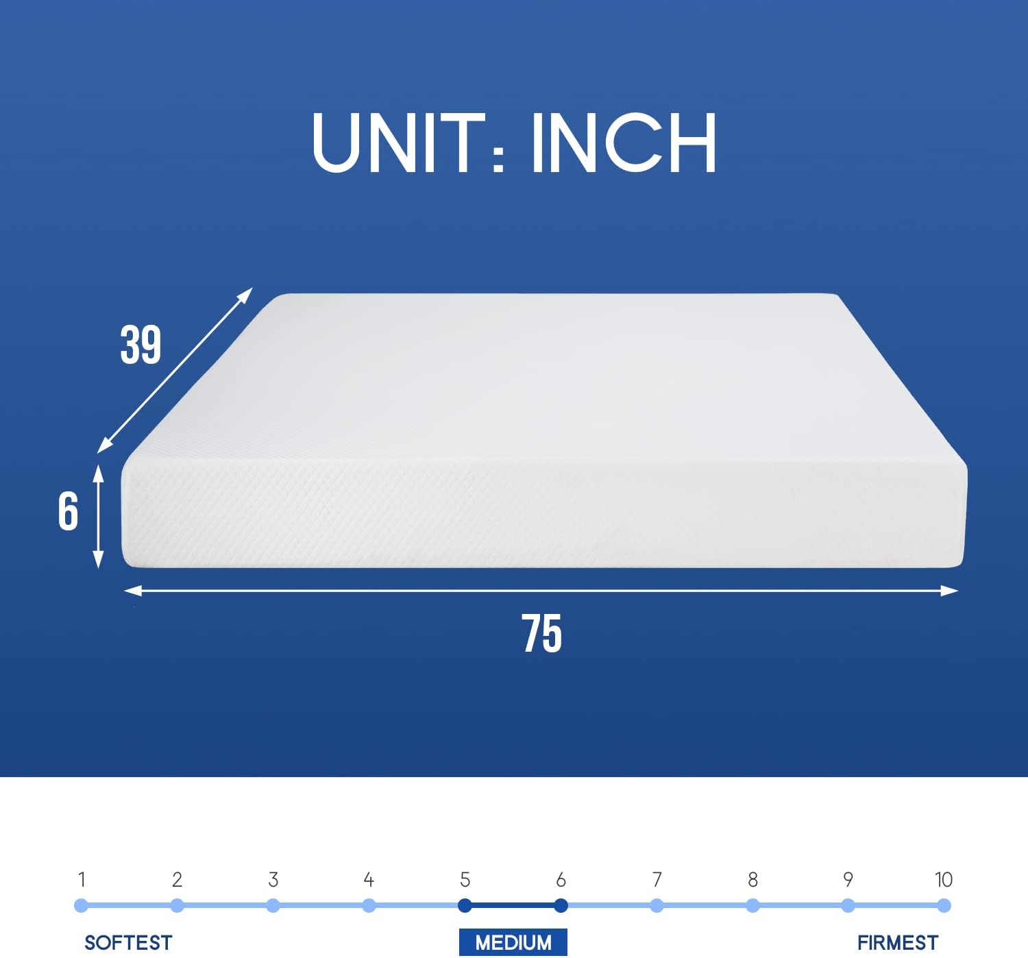 Twin Gel Memory Foam Mattress 6"