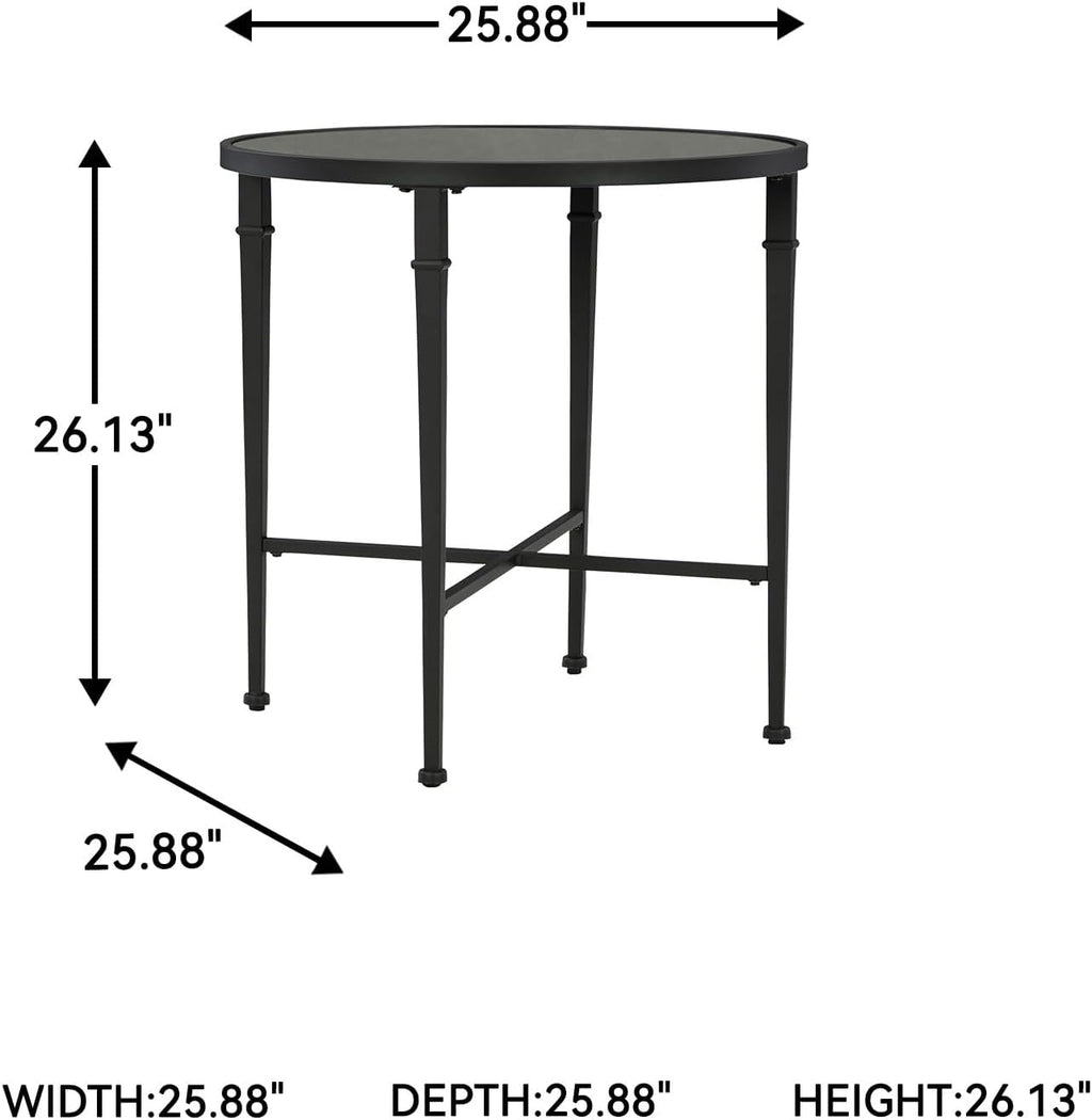 Industrial Mirrored Accent Table