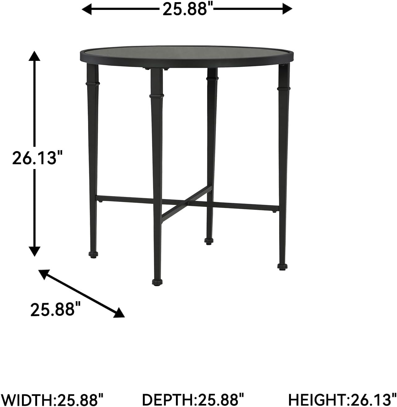 Industrial Mirrored Accent Table