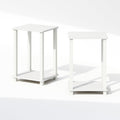 Set of 2 Small 2-Tier Nightstands with Open Shelf