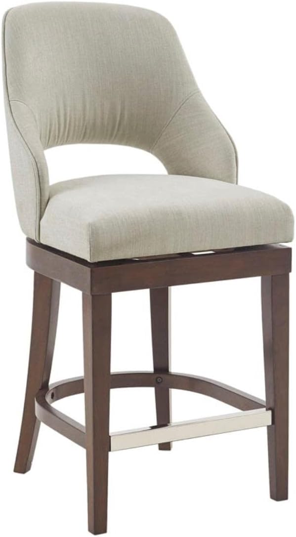 Madison Park Cream Counter Stool with Swivel Seat