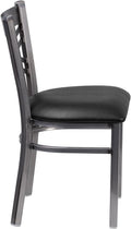 2-Pack Metal Restaurant Chairs with Black Vinyl Seat
