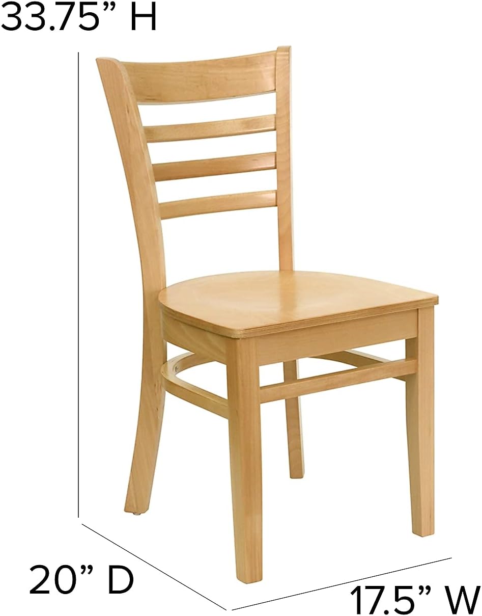 Natural Wood Ladder Back Dining Chair