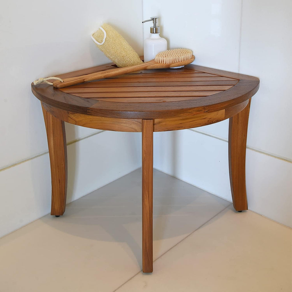 Teak Corner Shower Bench