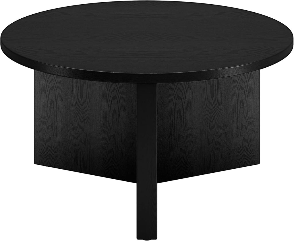 32" Round Wood Pedestal Coffee Table