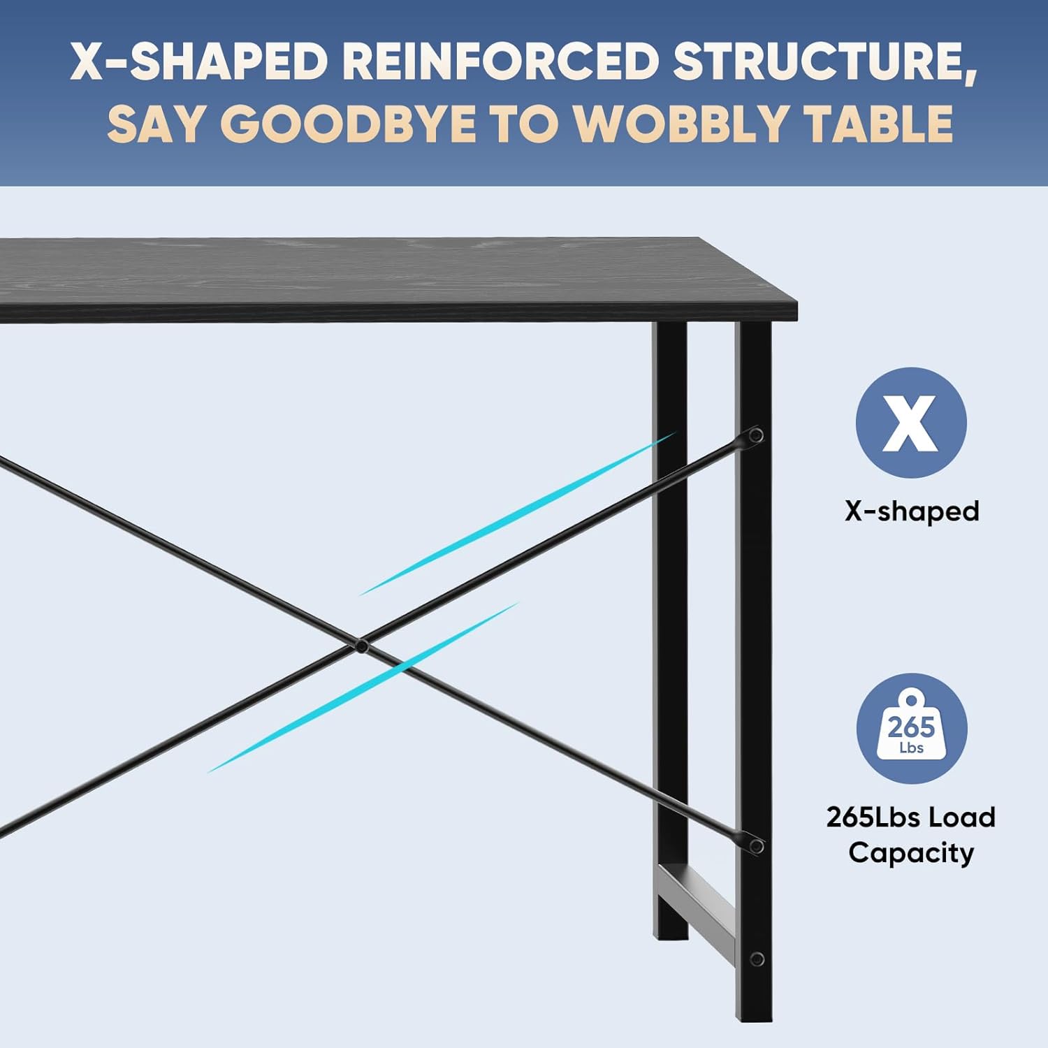 32" Small Computer Desk Black Wood