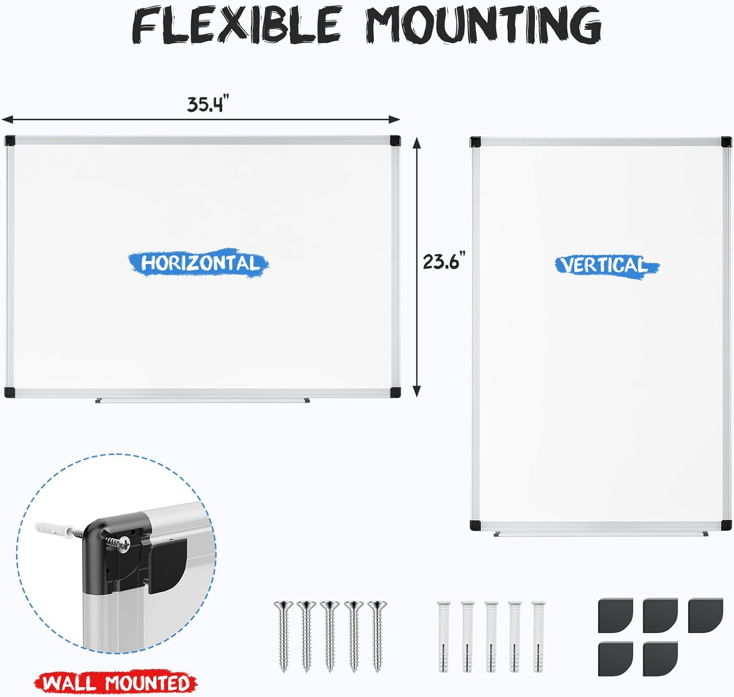 Dry Erase White Board 36" x 24" with Accessories
