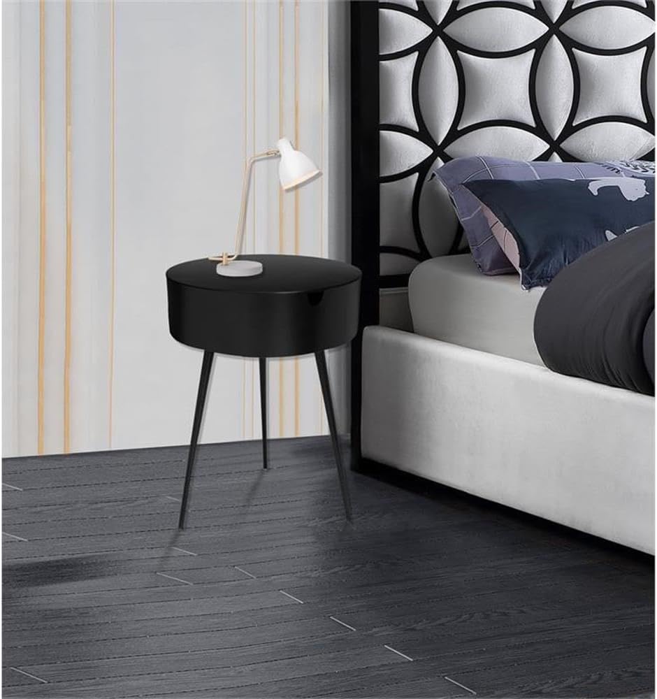 Black Metal Side Table Nightstand 16"x16"x23"