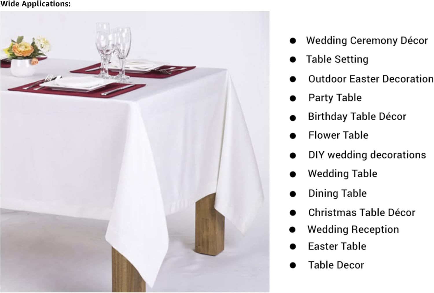 Polyester Tablecloth 60"x126" Ivory
