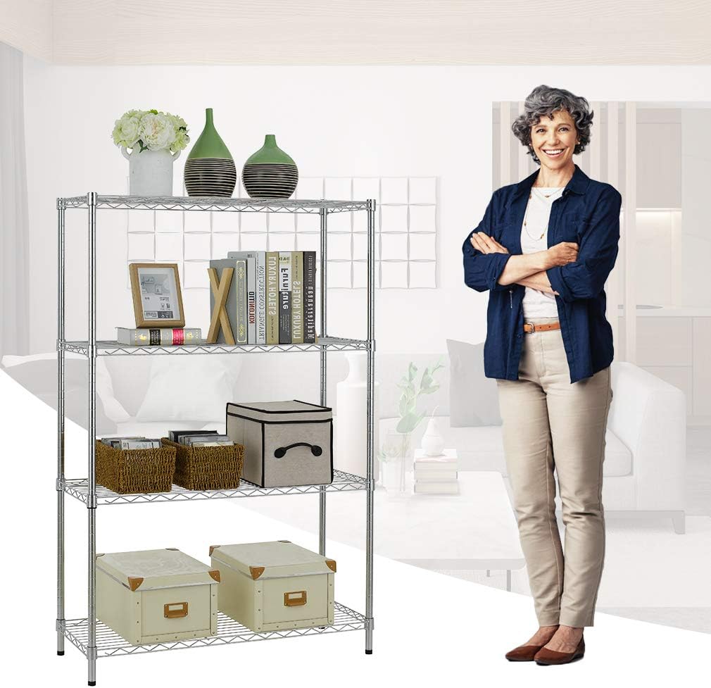 4-Tier Wire Storage Shelves 36"x14"x54"