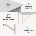 Small White Desk with Drawers and Storage
