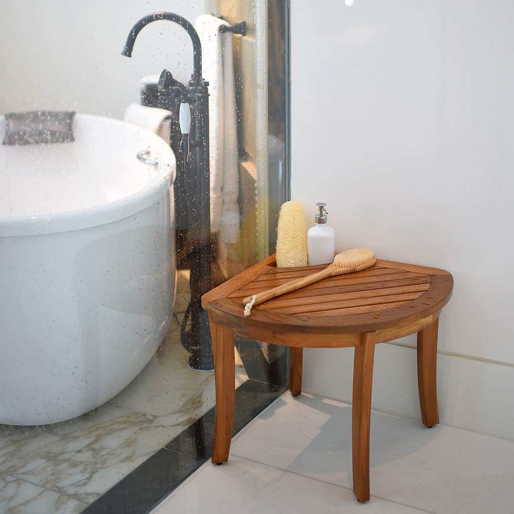 Teak Corner Shower Bench