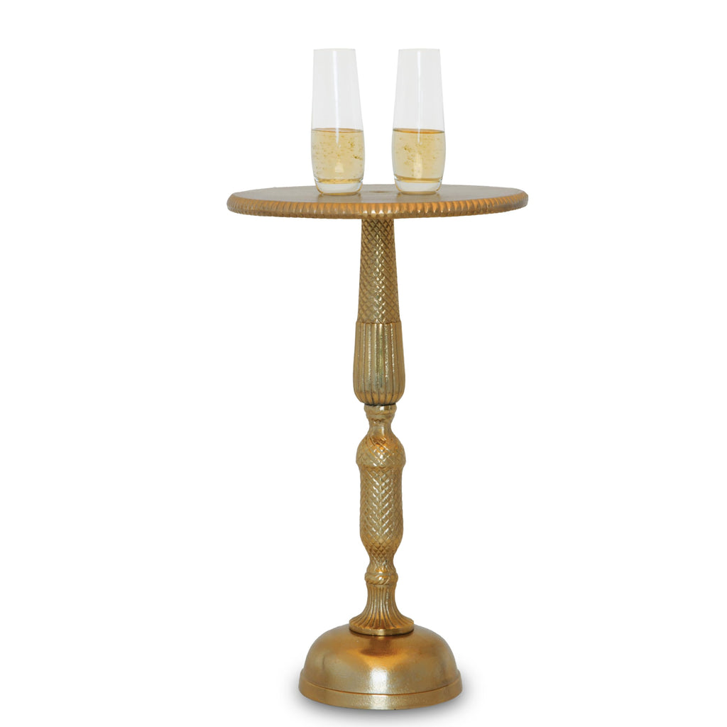 Small Round Gold Side Table 20" Height