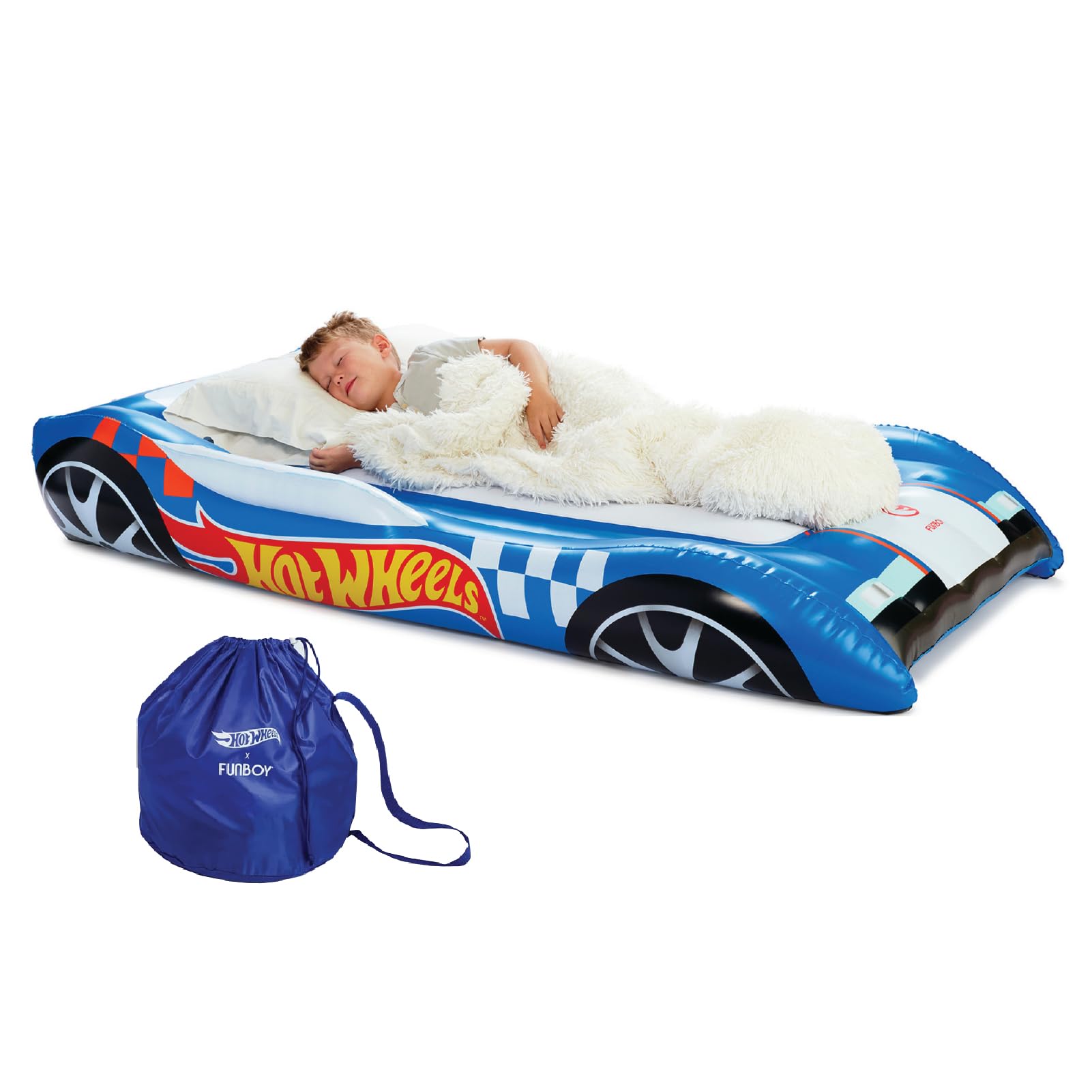 Twin Hot Wheels & FUNBOY Kids Air Mattress with Storage Bag