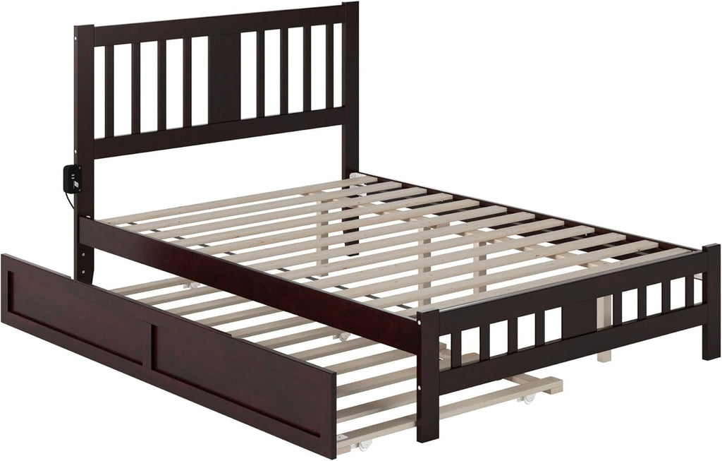 Twin XL Platform Bed with Trundle, Espresso