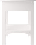 White Accent Table with Drawer and Shelf