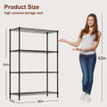 4-Tier Wire Storage Shelves 36x14x54 Black