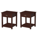 Set of 2 Shaker Style End Tables with Drawer