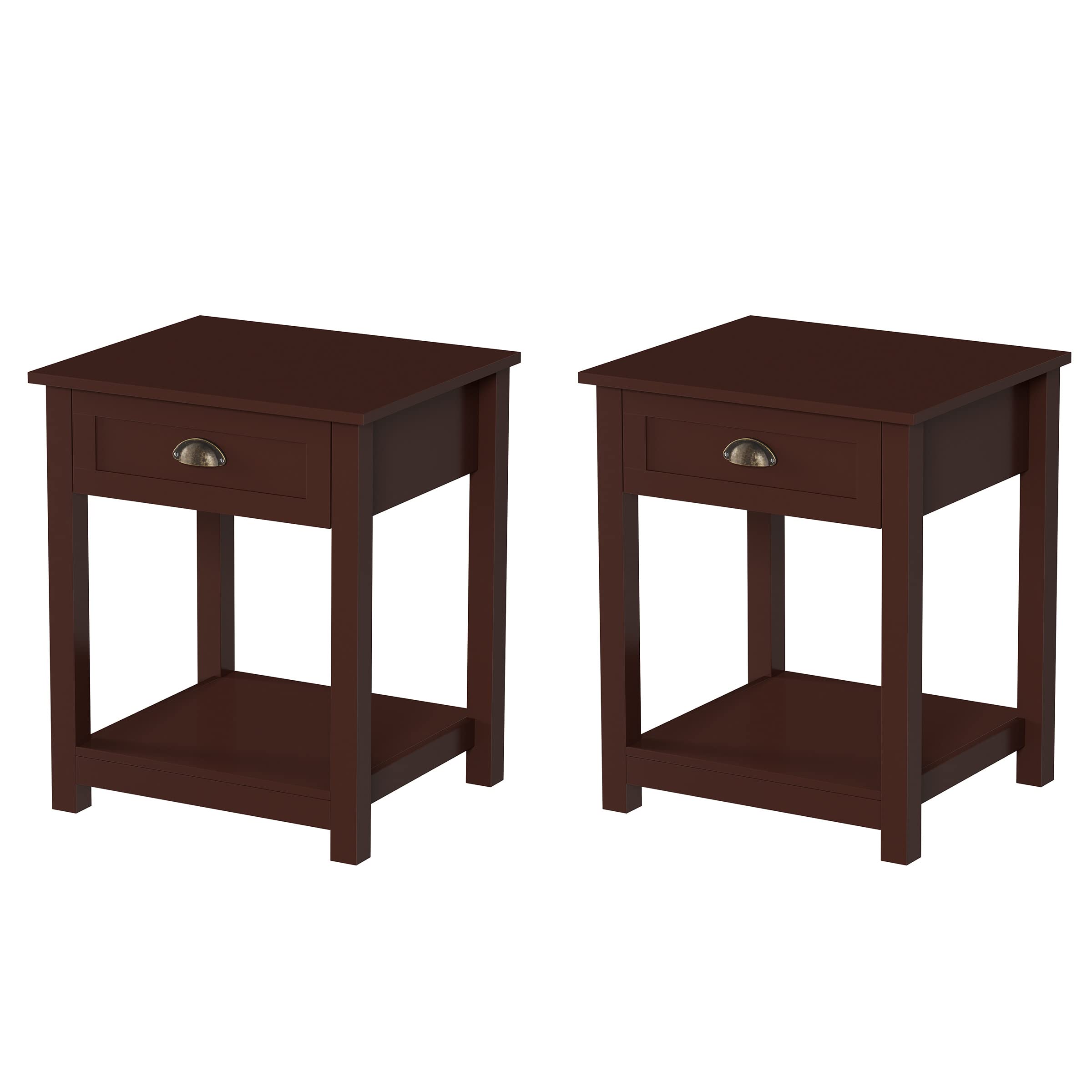 Set of 2 Shaker Style End Tables with Drawer