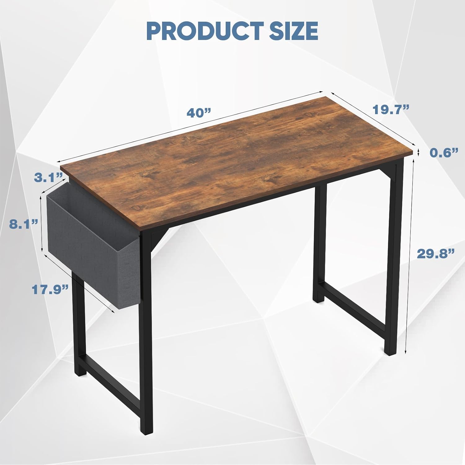 Small Wood Brown Computer Desk 40"