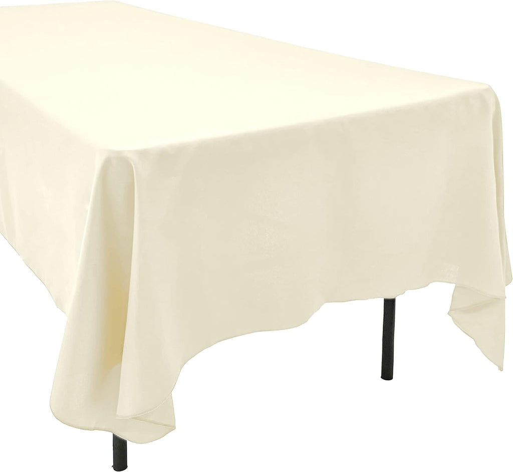 AK Trading 60x102" IFR Polyester Tablecloth Ivory Rectangul
