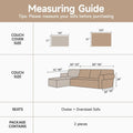 L-Shaped Couch Covers Light Grey 71"x118"