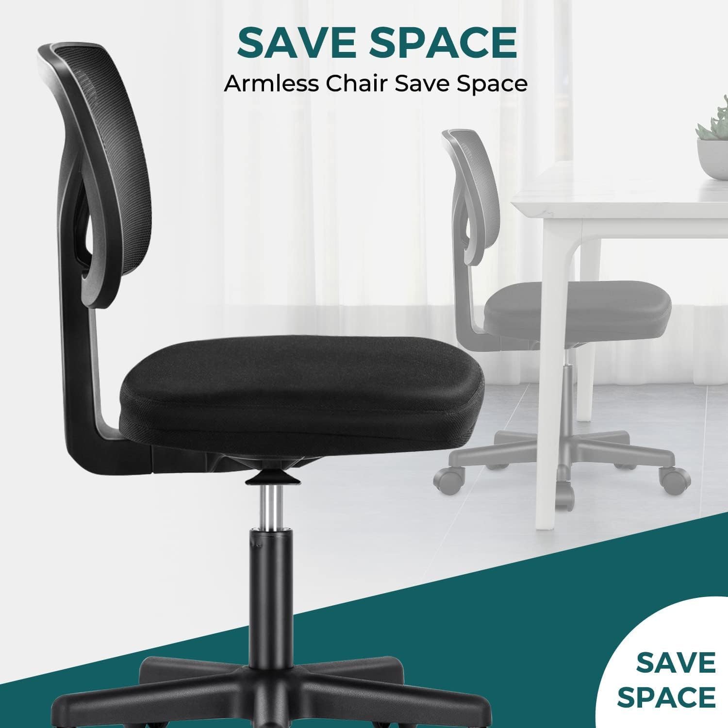 Small Ergonomic Armless Office Chair