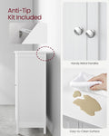 White Floor Storage Cabinet with Adjustable Shelves