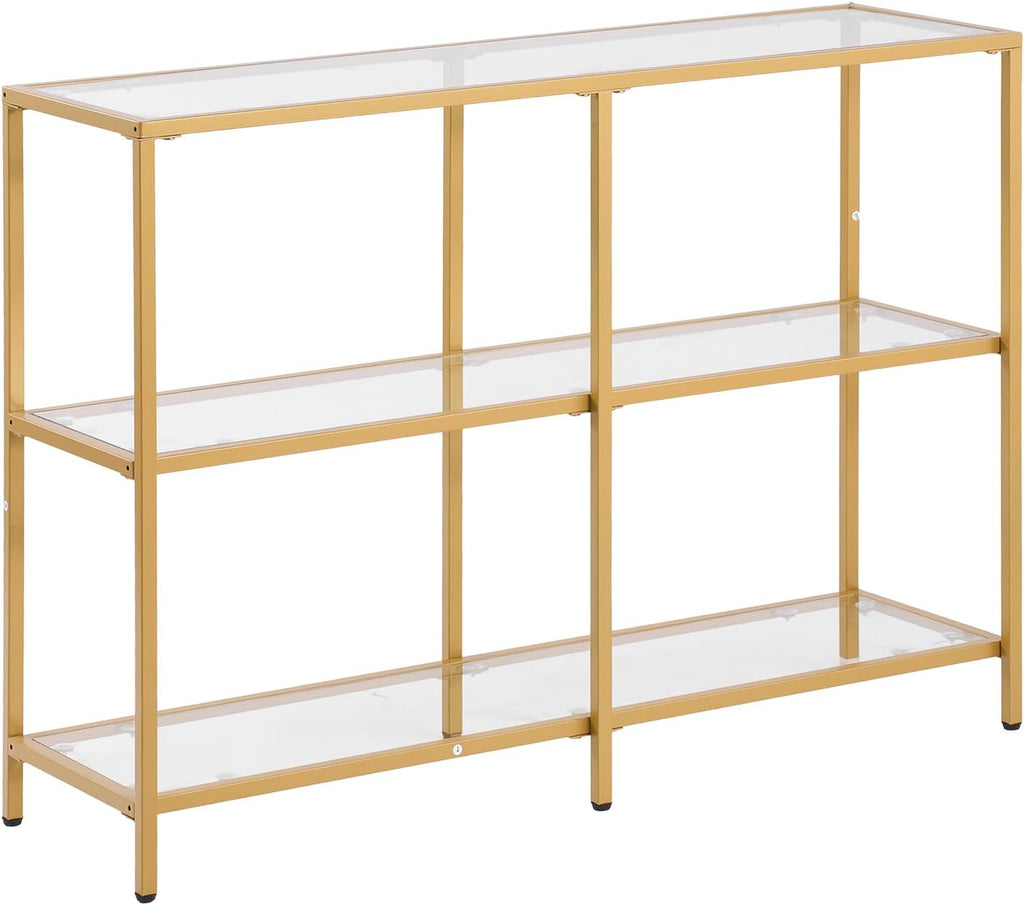39.4" Glass Console Table with Iron Legs