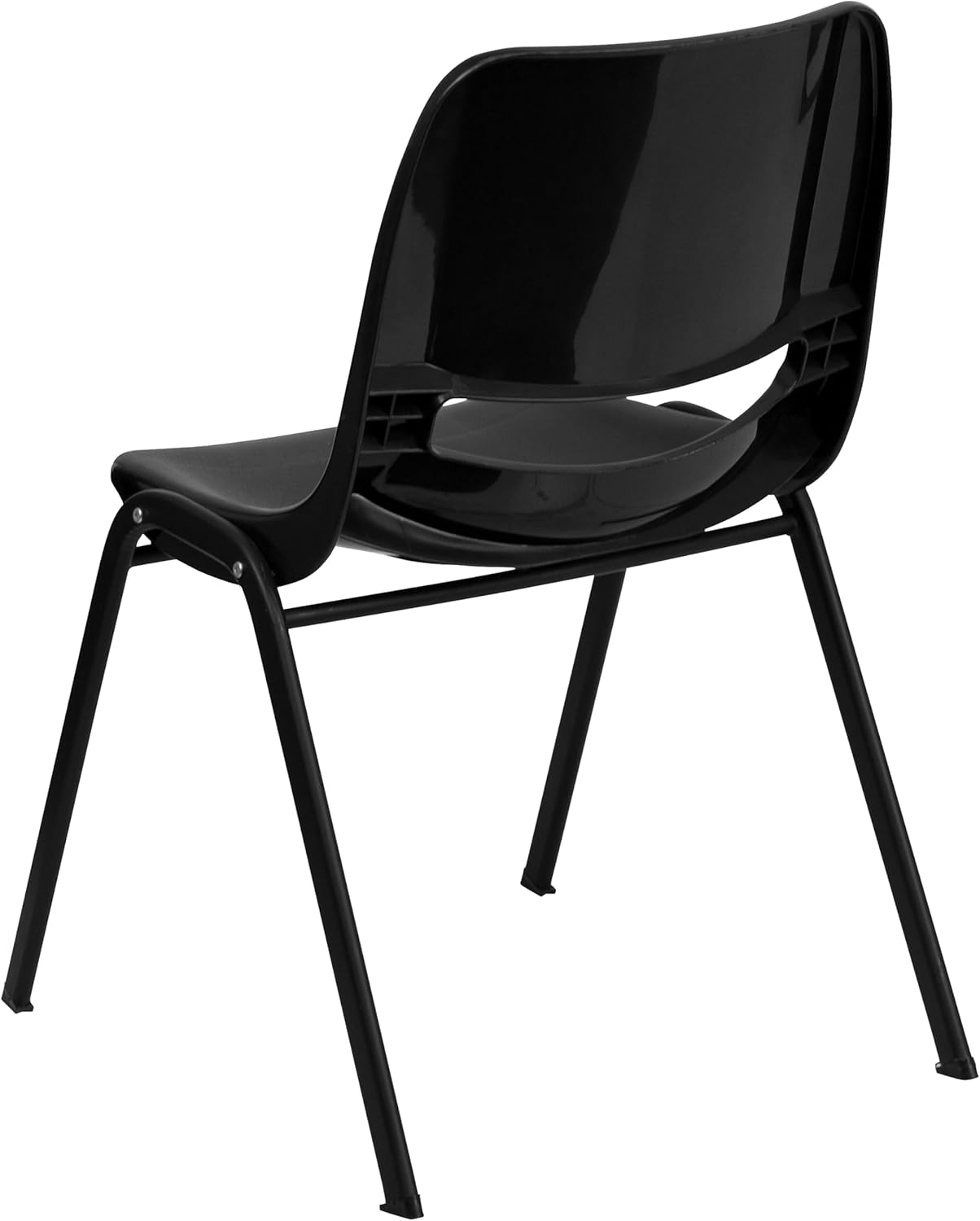 Kid's Black Ergonomic Shell Chair 17"D x 13.88"W x 22"H
