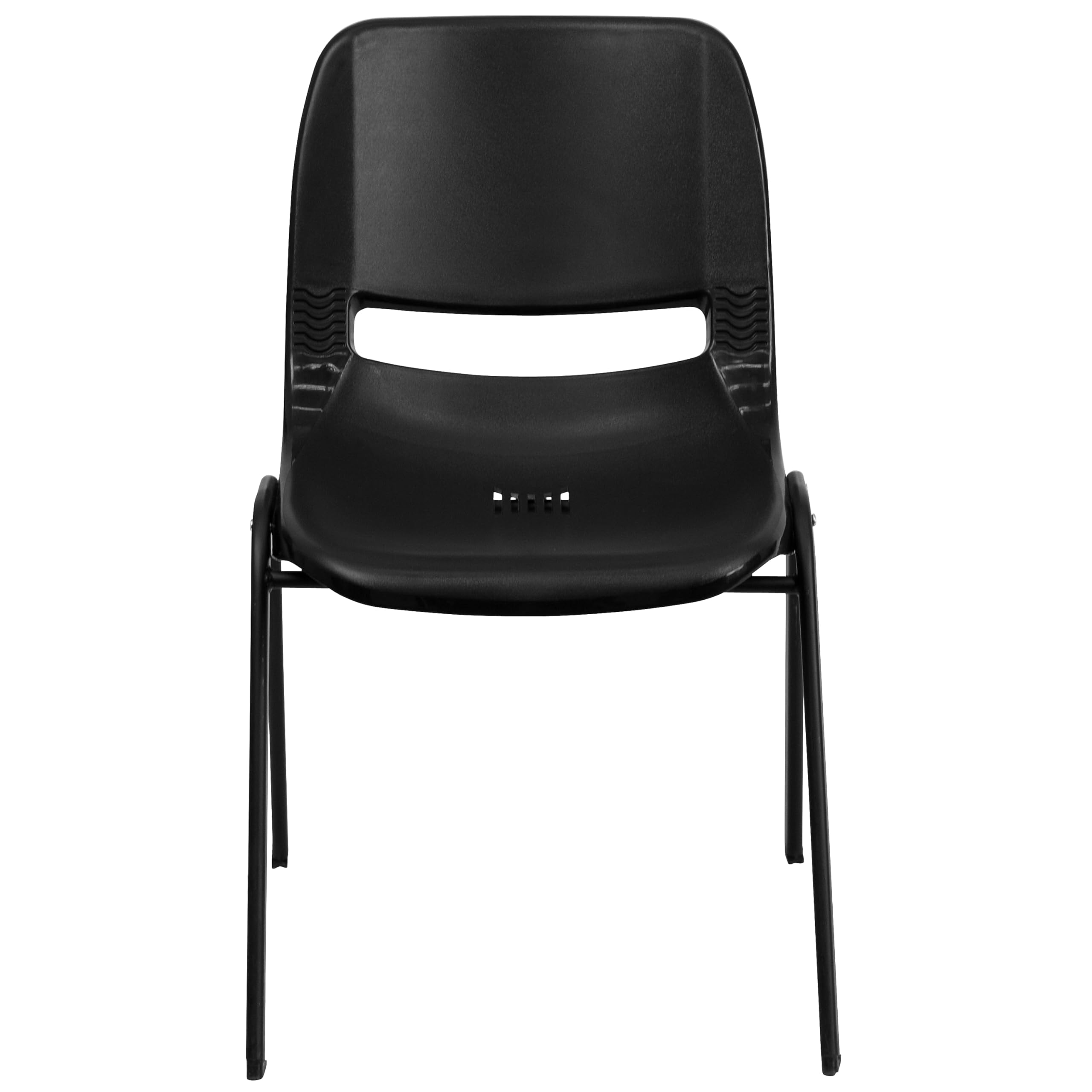 Kid's Black Ergonomic Shell Chair 17"D x 13.88"W x 22"H