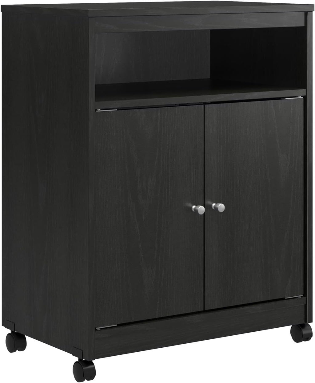 White Kitchen Microwave Cart on Wheels