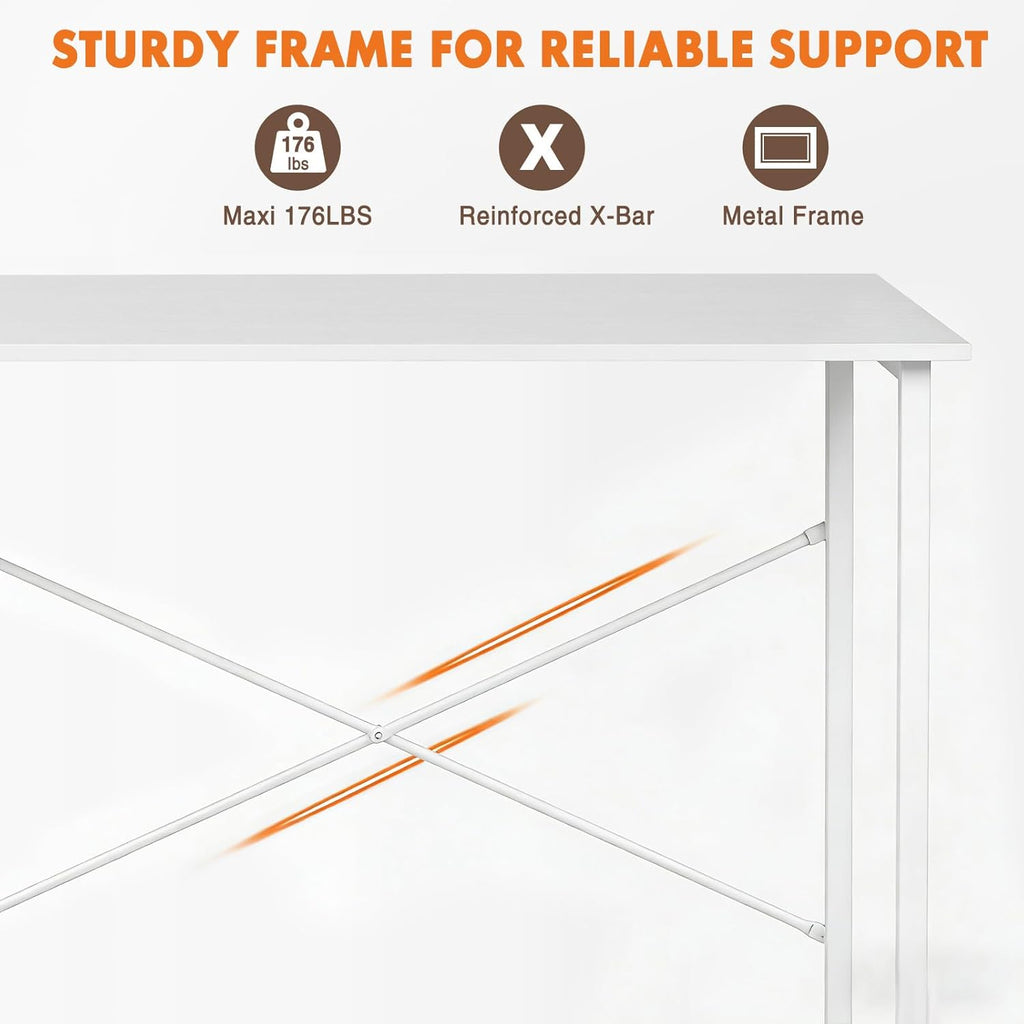 Small 32" Computer Desk with Metal Frame
