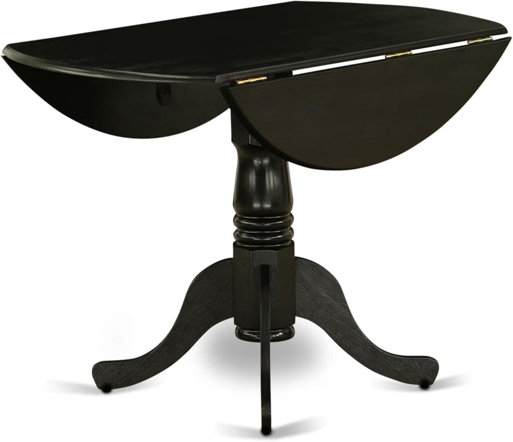 Round Dining Table 42x42 Inch with Dropleaf