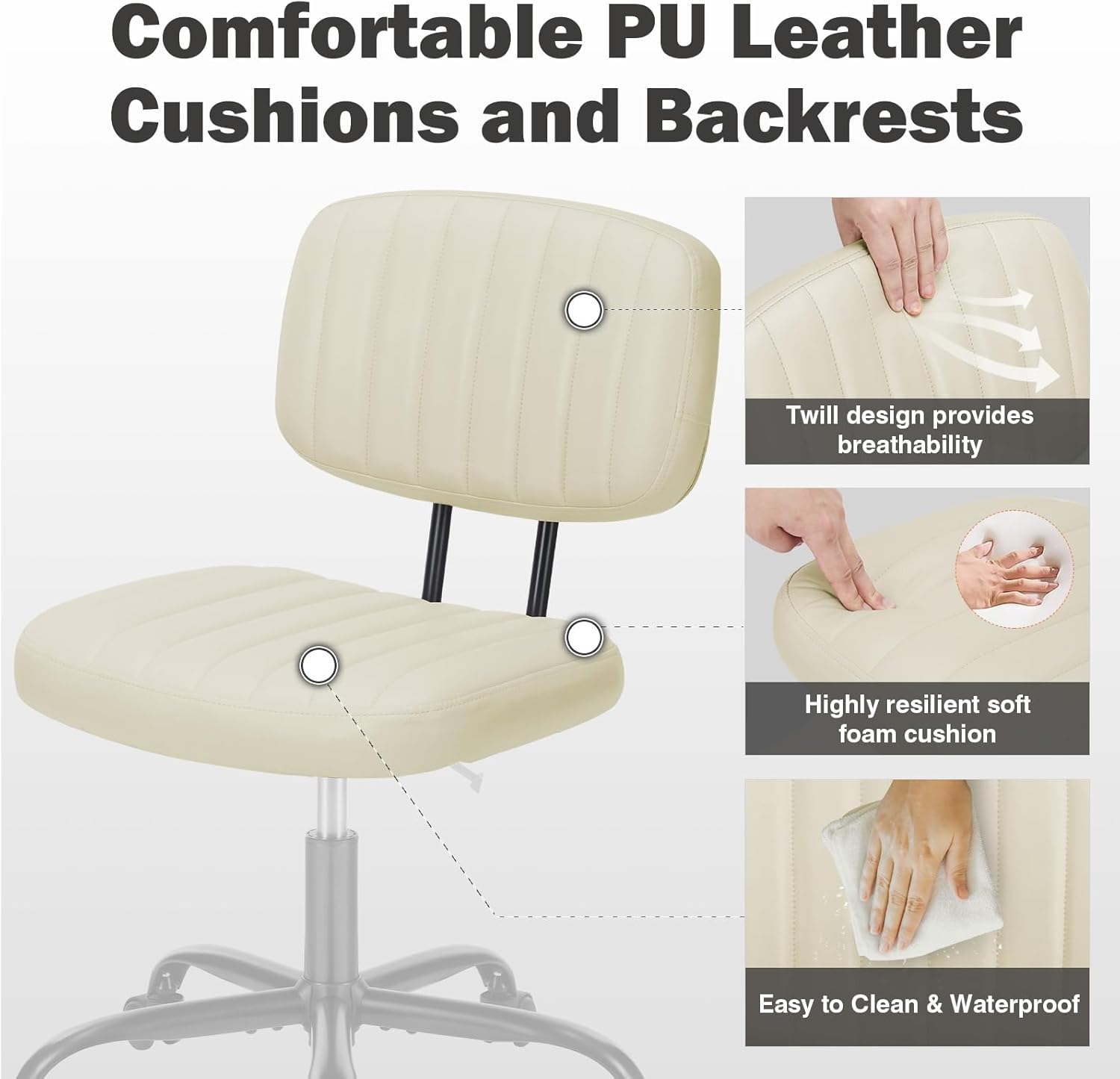 Small Beige Office Desk Chair